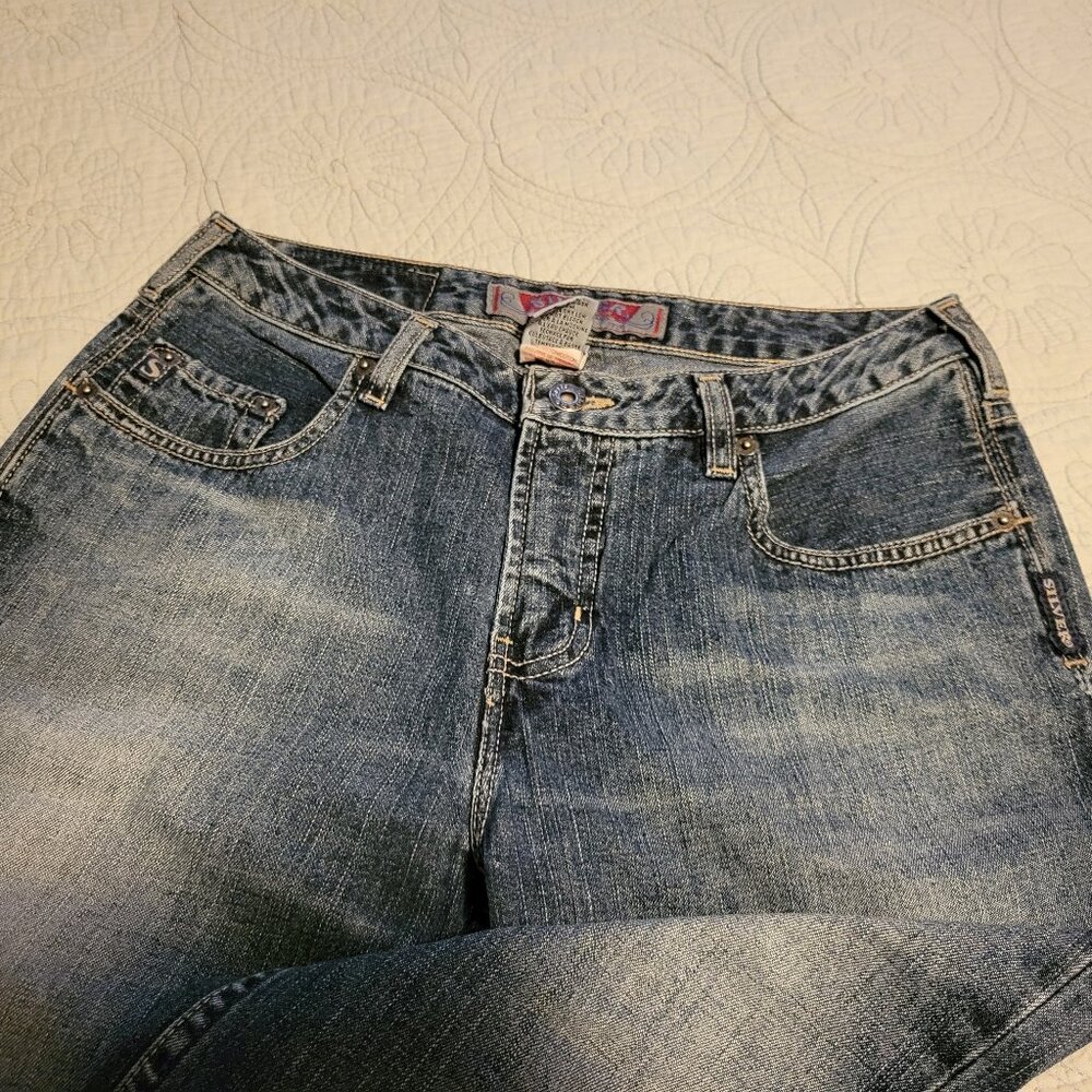 Silver Jean Capris
